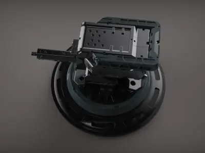 Robot mech botic Turret scifi plasma 3D model