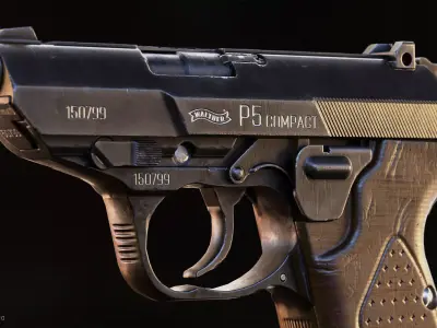 Walther P5 Compact Low-poly 3D model
