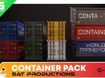 Game Ready Container Pack Low-poly 3D model