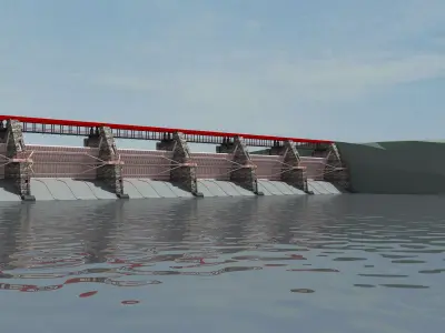 Water Dam Low-poly 3D model purchase