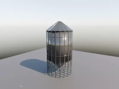 GRAIN SILO Low-poly 3D model