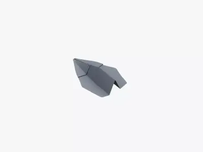 Paper Plane Grey Low-poly 3D model