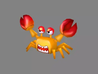 Cartoon Little Crab Low-poly 3D model