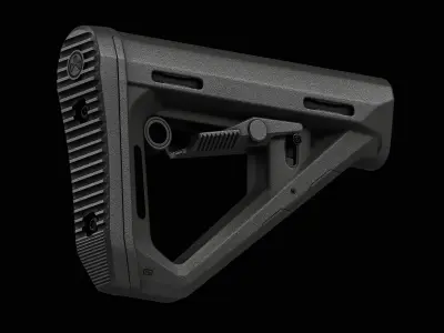 DT Carbine Stock Mil Spec Low-poly 3D model