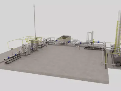 Fuel Gas Station 3D model