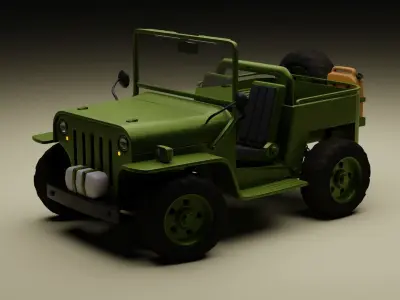 Military 4x4 Truck Low-poly 3D model
