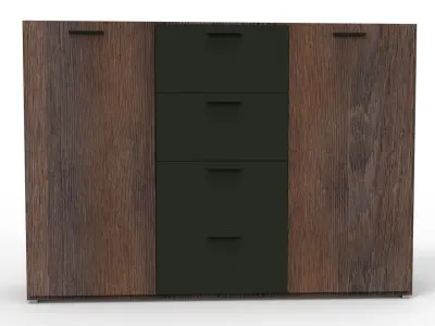 Cabinet sideboard with drawers Low-poly 3D model