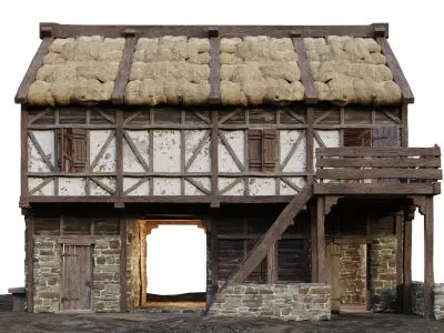 Medieval House 13 PBR 4K GameReady Low-poly 3D model
