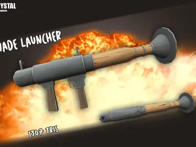 Low Poly Guns Pack Low-poly 3D model buy