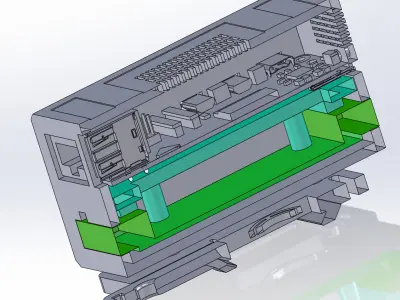 Raspberry pi 5 case industrial DIN rail mount 3D print model