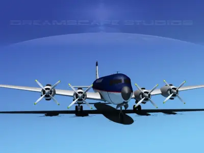 Douglas DC-7C Pacific Air Charter 3D model