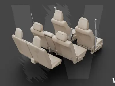 SUV complete Seat Set - Universal Car Seat Set 3D model
