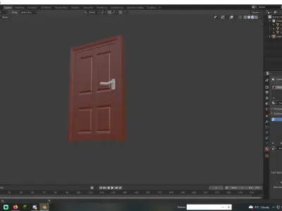 Doors wooden door Free low-poly 3D model