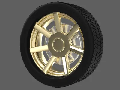 Simple Gold Wheel 2 3D model