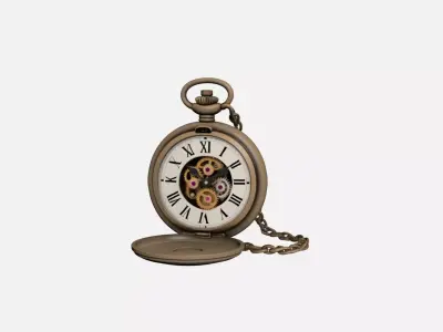 Mechanical Pocket Watch 3D Model Classic Roman Numeral Timepiece 3D model