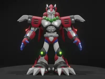 Magma Dragoon Low-poly 3D model