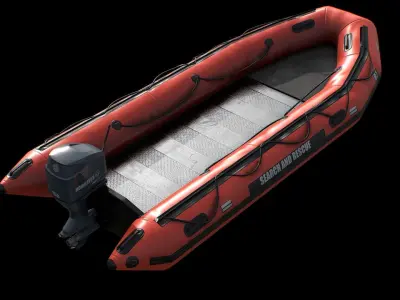 Rescue Boat Low-poly 3D model