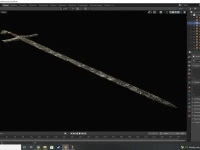 Medieval longsword 3D model