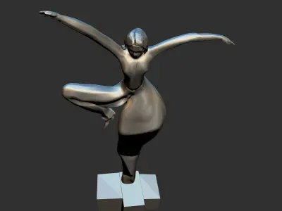 fantasy ballet fat girl statue 3D print model