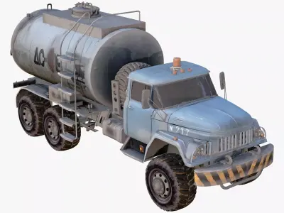 Old Truck 6x6 Fuel Tanker 80s M1 3D model