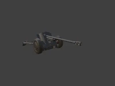 Pak 38 ww2 german cannon 3D model
