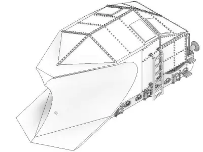 Railway Snowplow of MAV - TT scale 3D print model