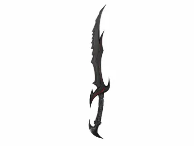 Dark knife 3d game model low poly Low-poly 3D model