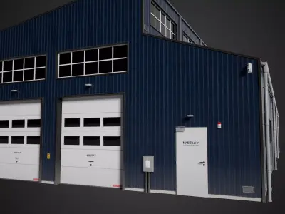  Industrial Building Low-poly 3D model purchase