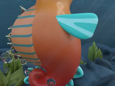 Stylized Seahorse 3D model