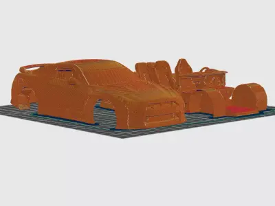Nissan GT-R 2017 Icono JDM listo para imprimir por partes 3D print model