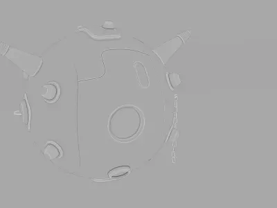 Sphere robot Low-poly 3D model