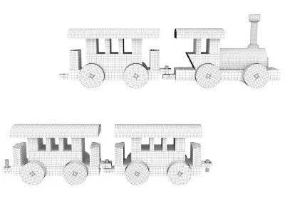 Wooden toy train 13 3D model