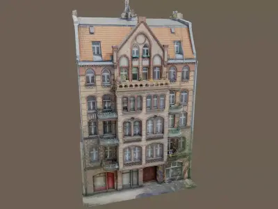 19th-century tenement house with outbuildings 3D model