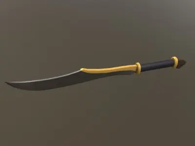 3D elven blade Low-poly 3D model