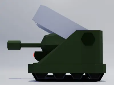 Rocket Tank Low-poly 3D model