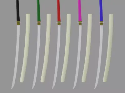 Asian Weapons Pack  11 Stylized 3D Weapons Low-poly 3D model