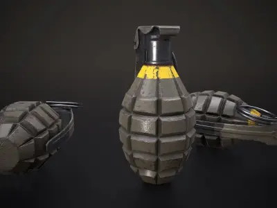 Grenade MK2 - Low Poly 3D Model Low-poly 3D model