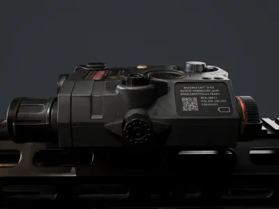 Tactical laser flashlight Low-poly 3D model