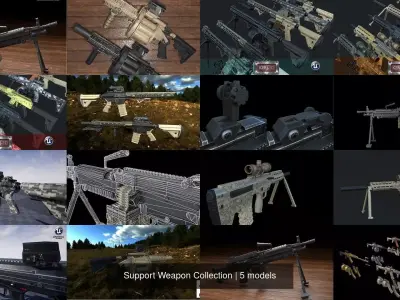 Support Weapon Collection 3D Model Pack