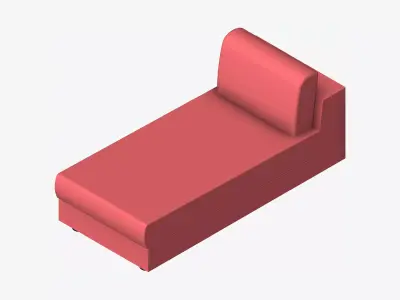 Seat - Sofa - Simplicity - Comfort - Chaise - No Arm Low-poly 3D model