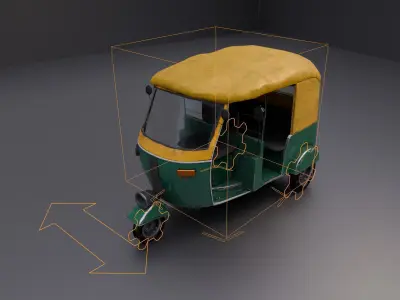 Auto Rickshaw Rigged 3D model