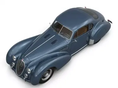 The Azure Streamliner Realistic Vintage Coupe 3D Model Low-poly 3D model