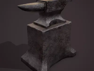  Medieval Blacksmith Large Anvil  Low-poly 3D model
