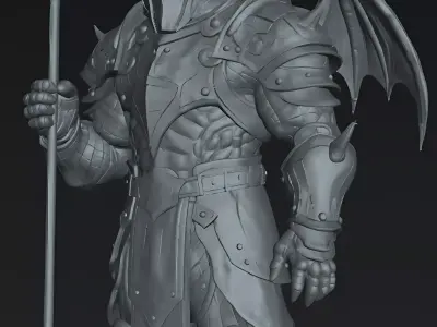 Warrior Dark Thrall STL DnD Tabletop Miniature 3D Print 3D print model