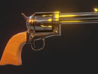 Revolver Gun - Low Poly - Game Ready - PBR Low-poly 3D model