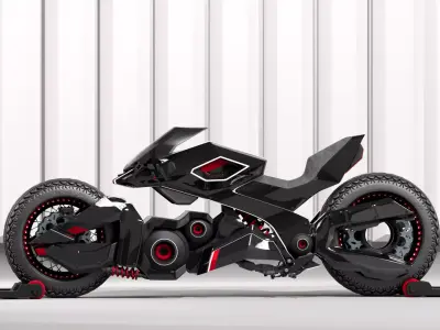 Sci-Fi Futuristic Bike 3D model