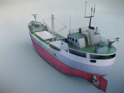 Cargo Ship Low-poly 3D model