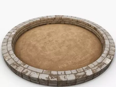 Textured Circular Stone Platform Arena 3D Model  Low-poly 3D model