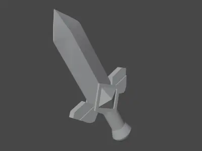 Low poly Sword 3d model Low-poly 3D model