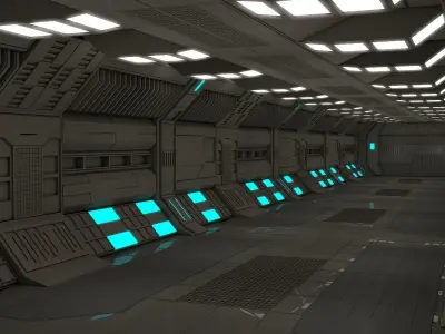 Sci Fi Corridor  3D model 74
